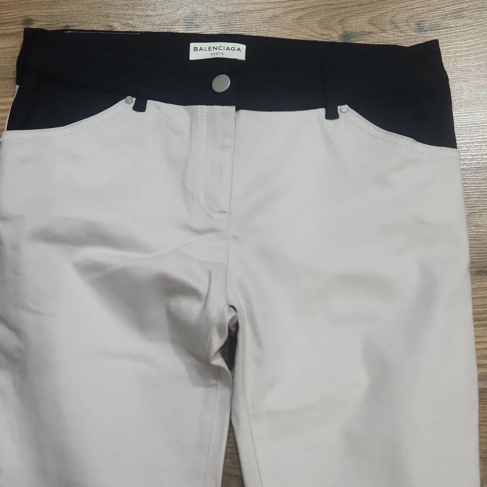 Balenciaga Colorblock Skinny Pants Edgy Rich Mom Old Money Luxury Zipper 38 US 4 - Picture 3 of 9